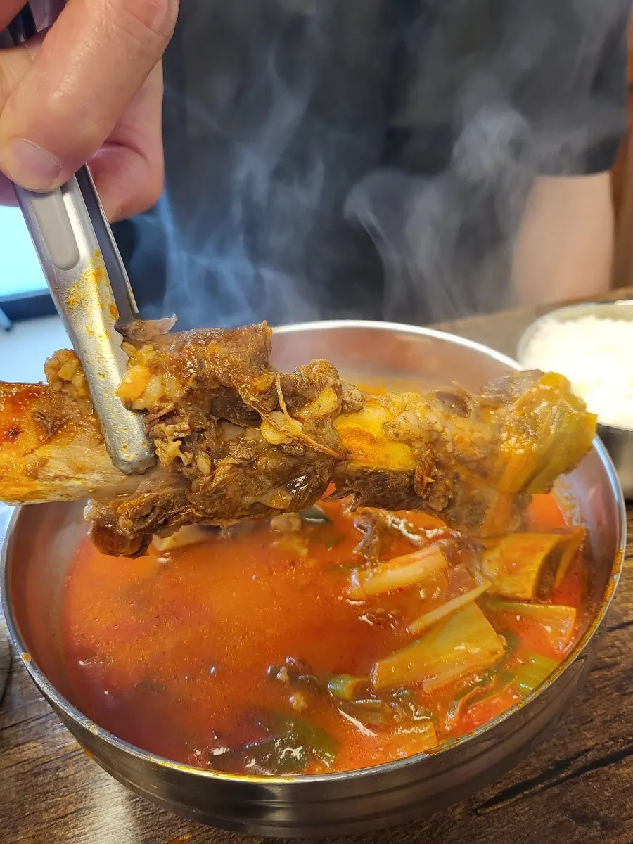 뼈에서 살이 분리되는 왕갈비육개장 고기