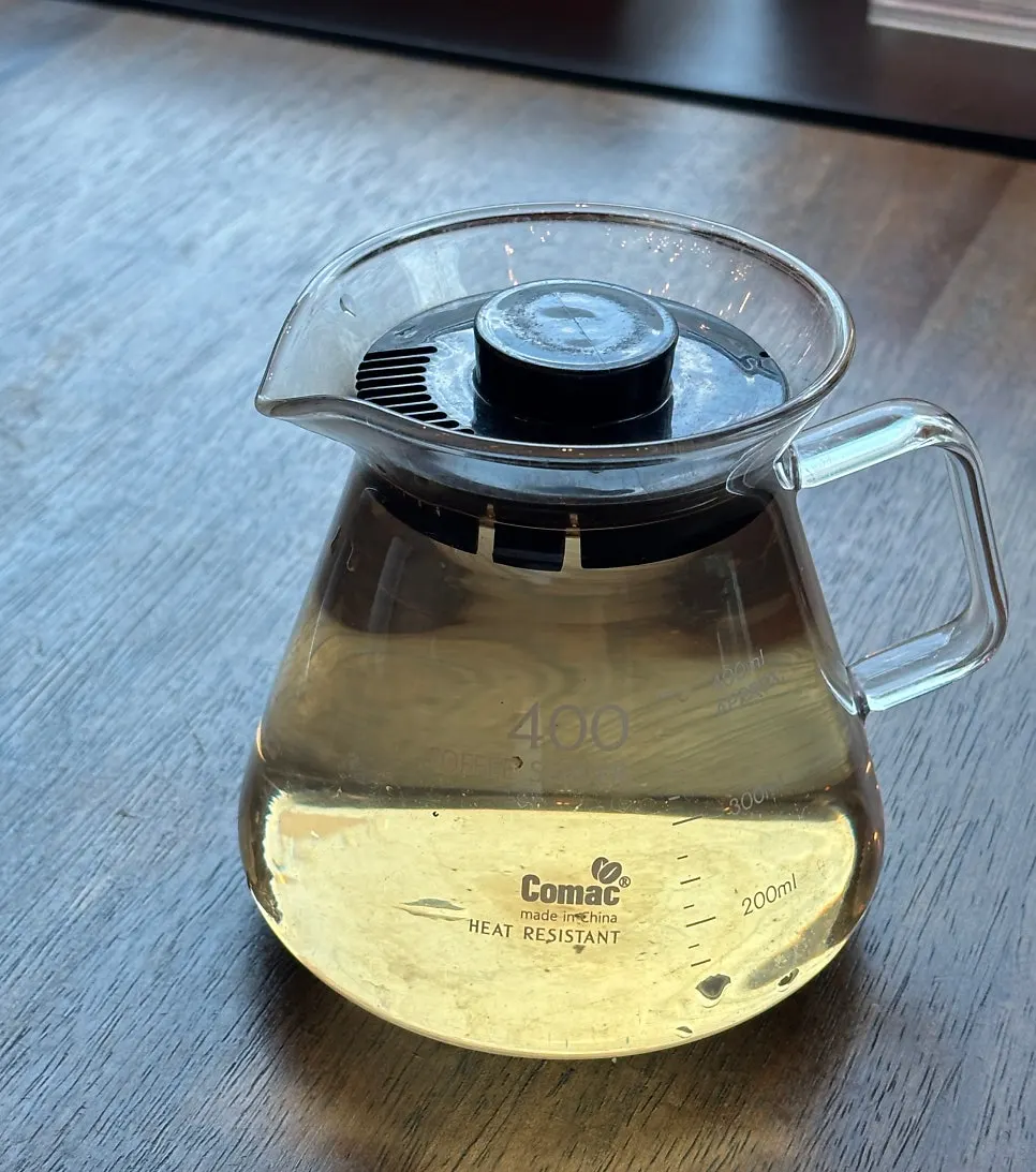 A cup of warm tea served before the meal