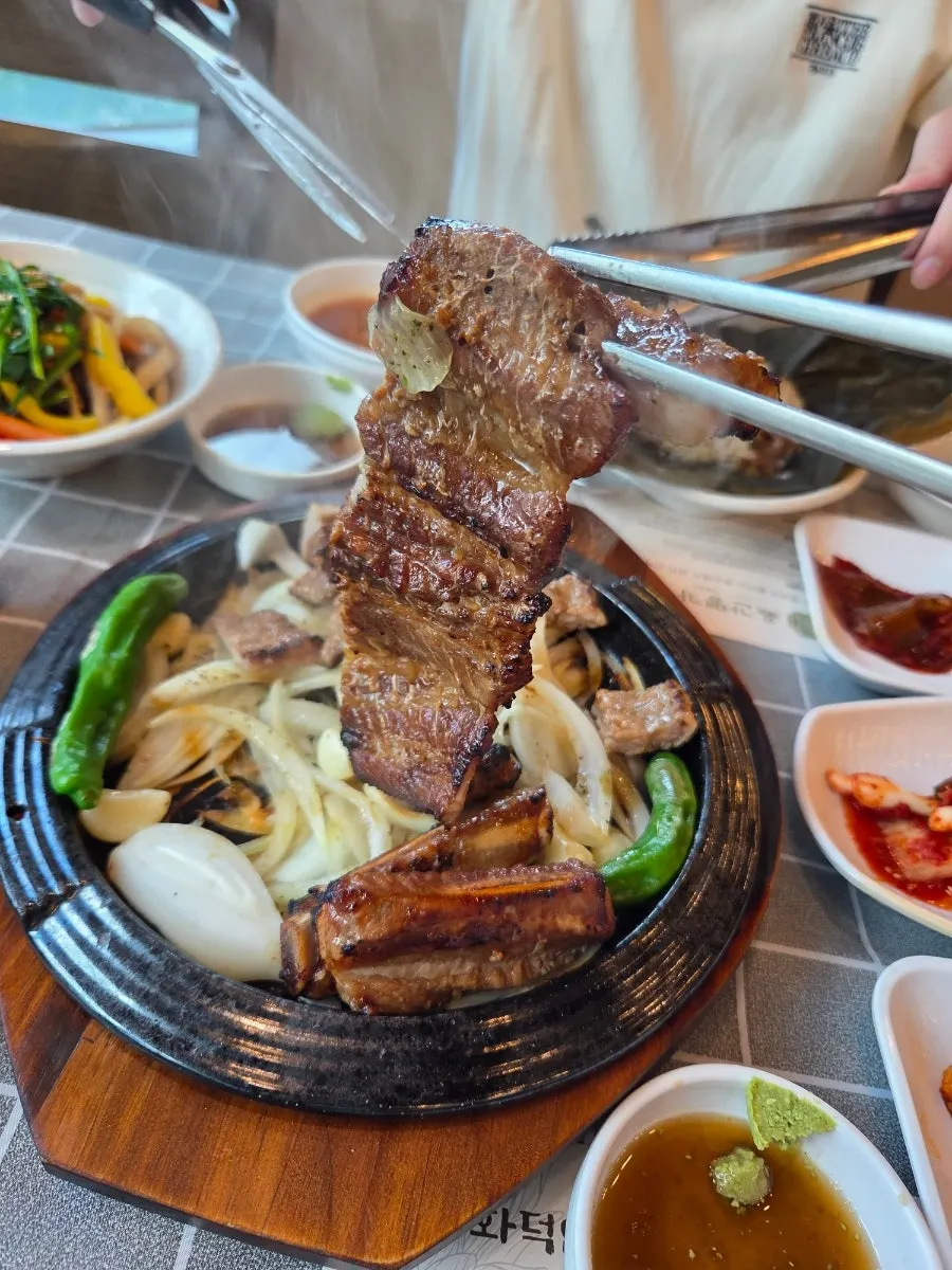 A generous serving of seasoned pork galbi