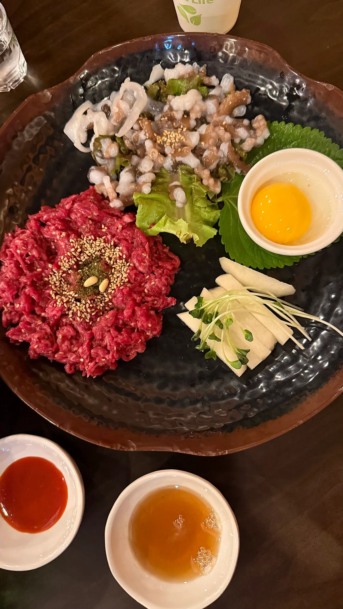 산낙 한우 육회 2인 상차림
