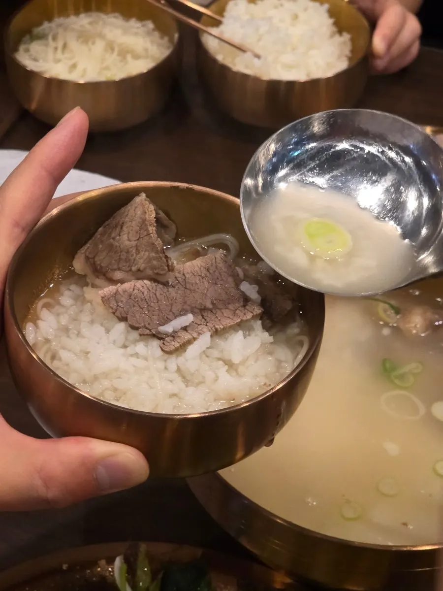 Generous meat portions inside the gomtang