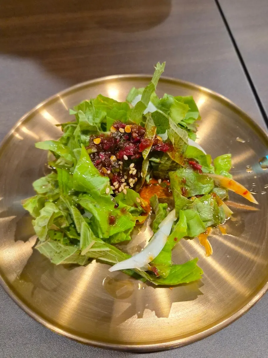 깍두기와 야채무침 반찬
