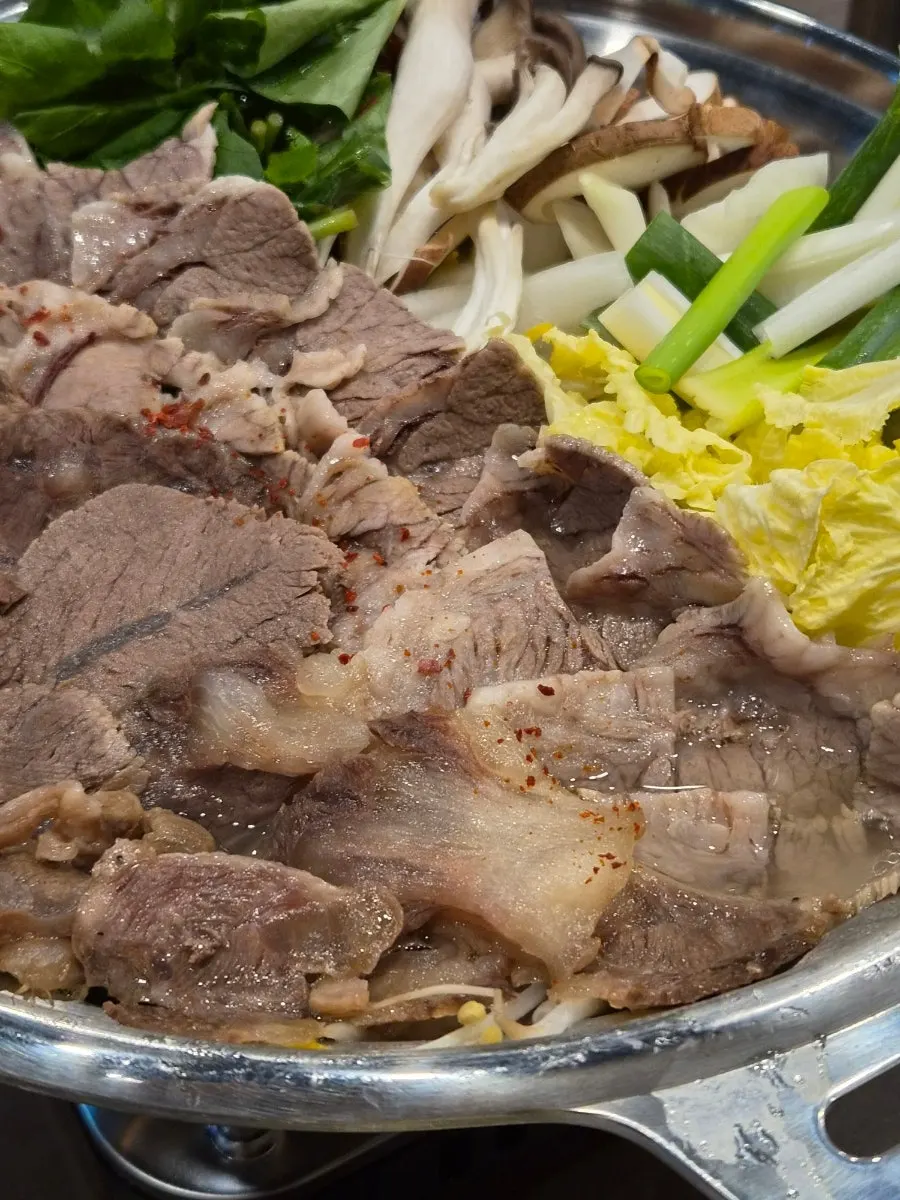 힘줄 붙은 수육 부위 클로즈업