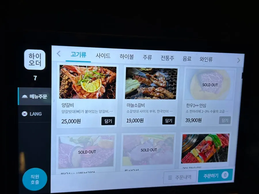 Jadual kandungan menu set Yuklab Gangnam
