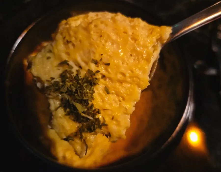 A spoonful of soft steamed egg