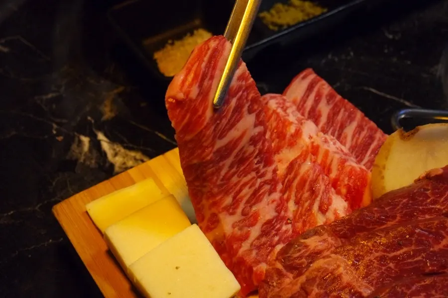 Beef cooking on the grill