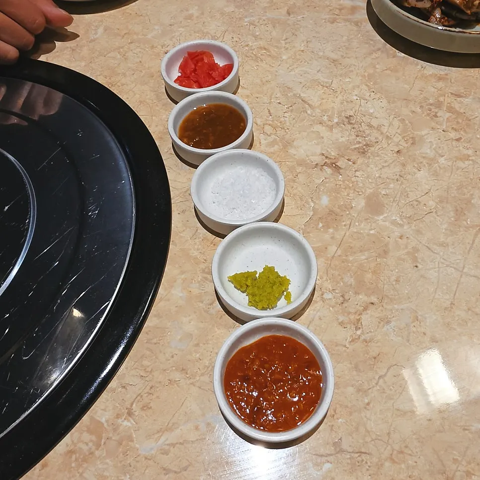 Full table setup of basic side dishes