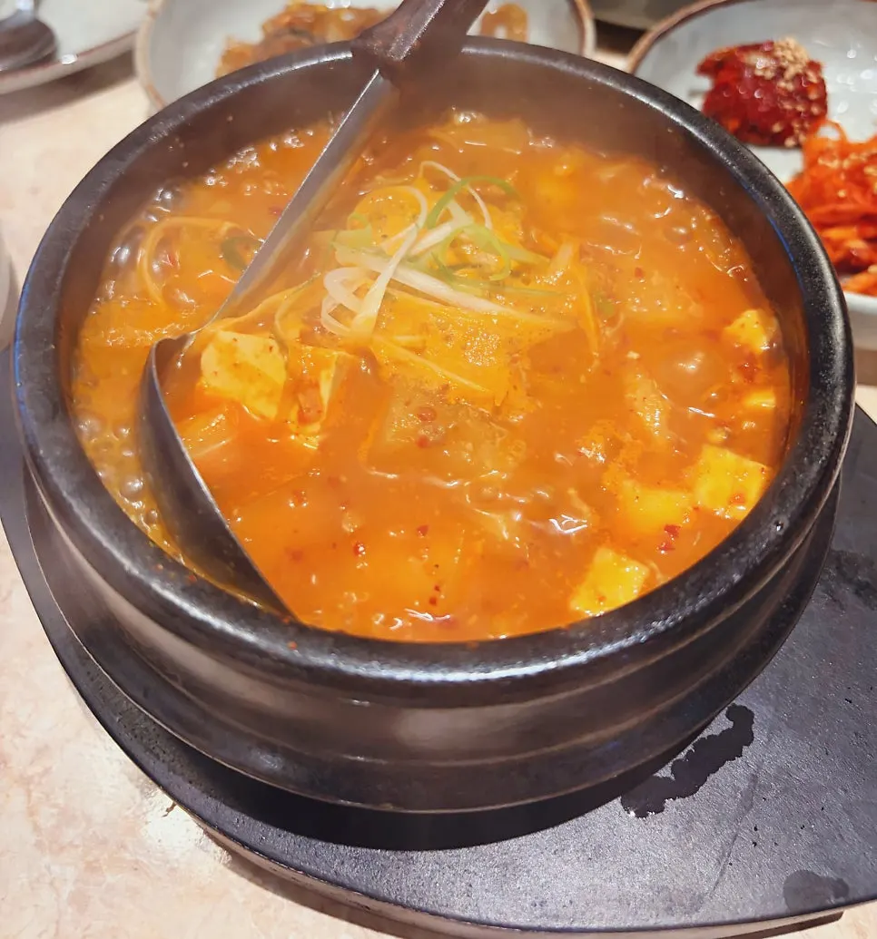 Cheonggukjang doenjang stew with squash and tofu