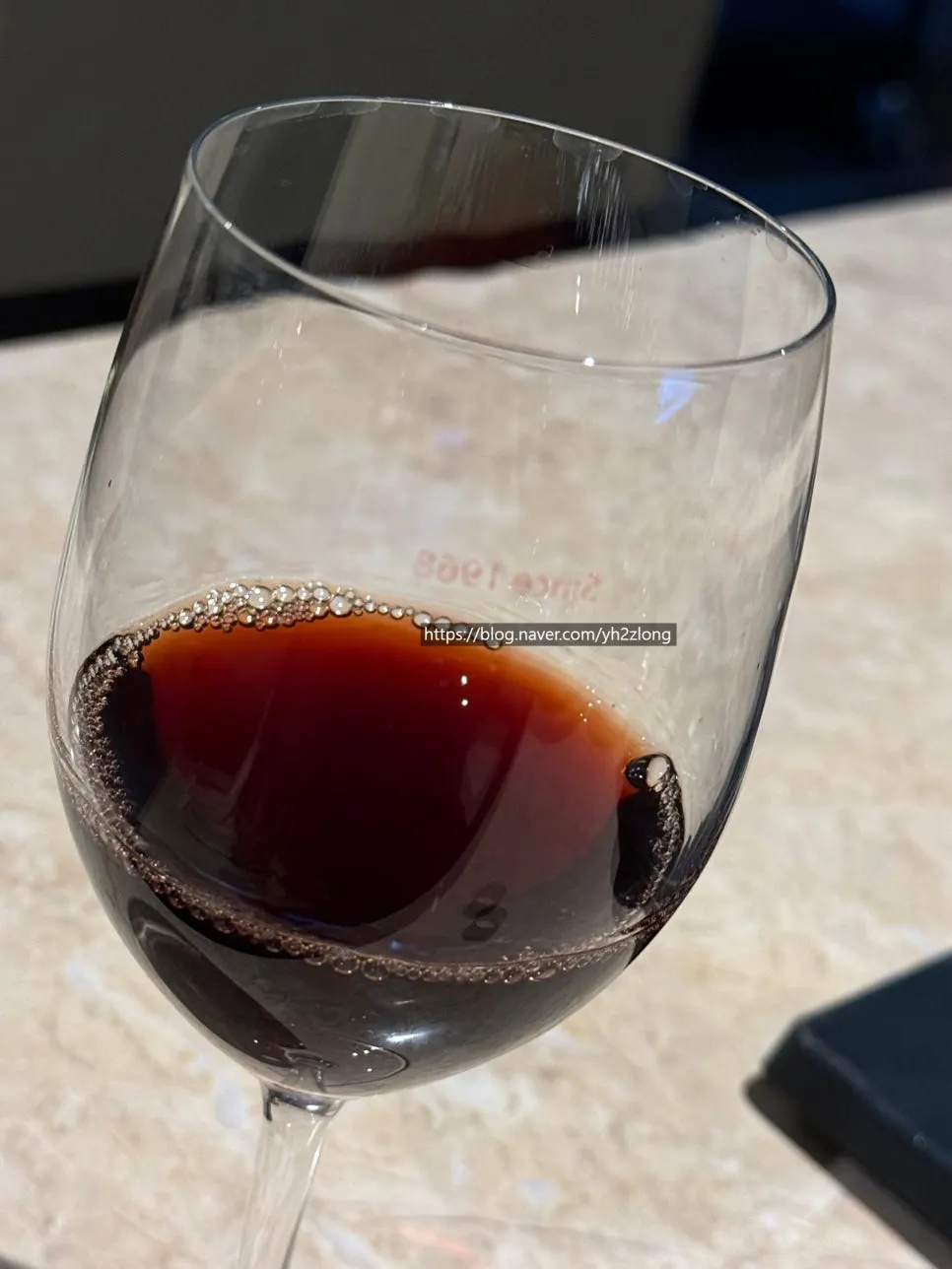 Wine glasses set up at the table