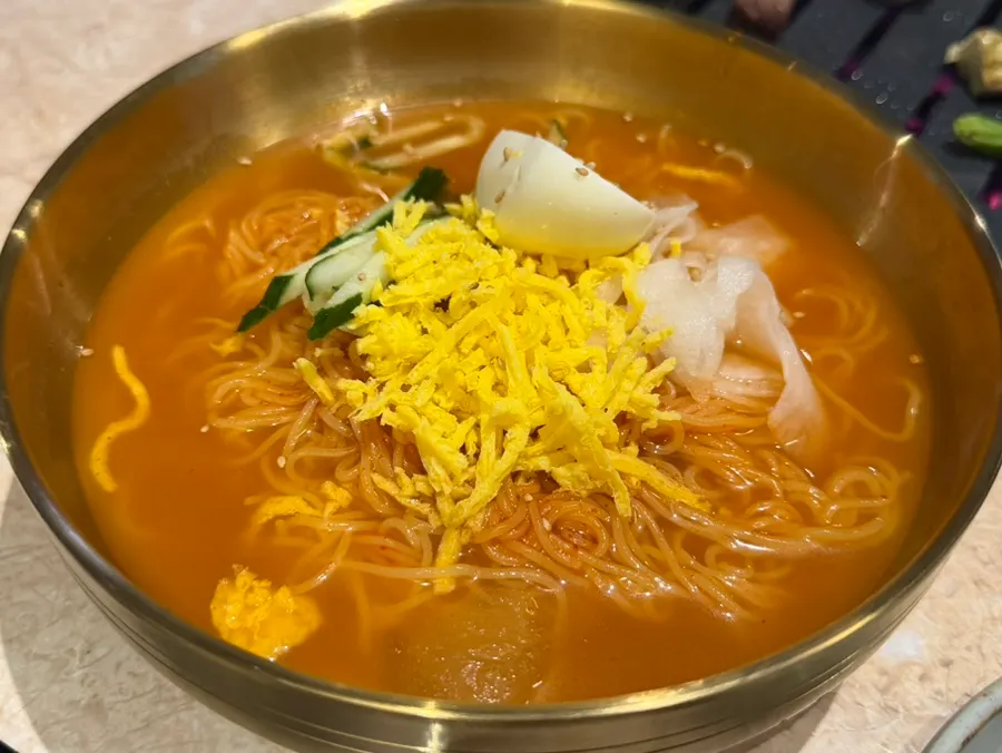 A bowl of mul-milmyeon side dish