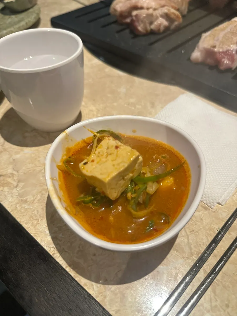 Doenjang jjigae served in a stone pot