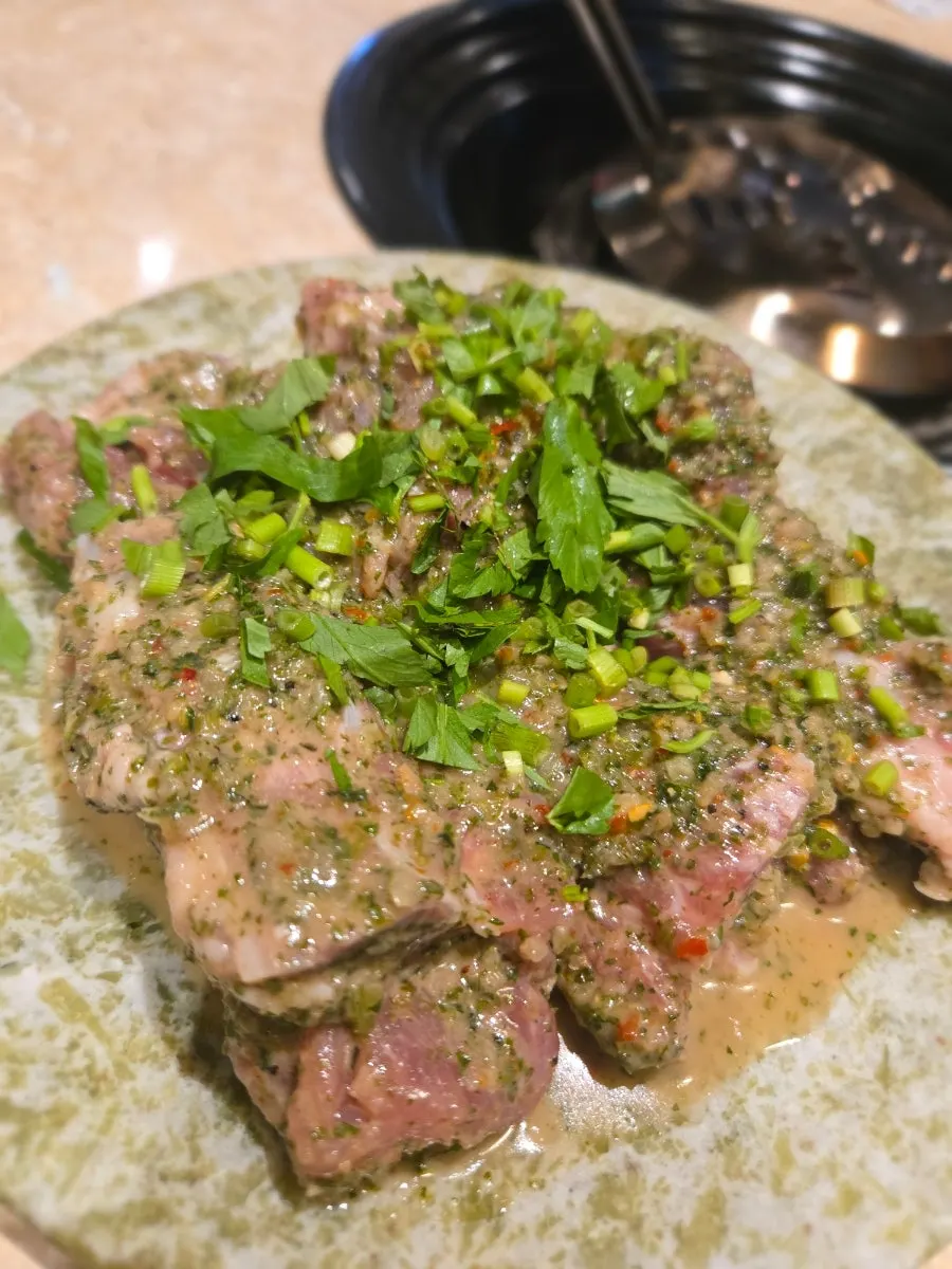 Close-up of the Shrek Galbi plate