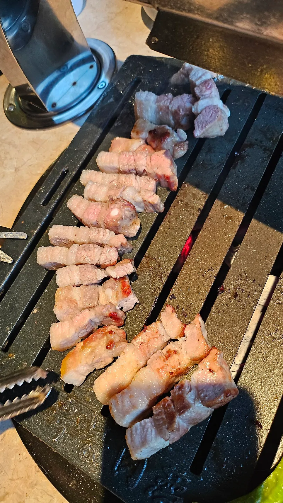 Grilled meat served with a side of Maldon salt