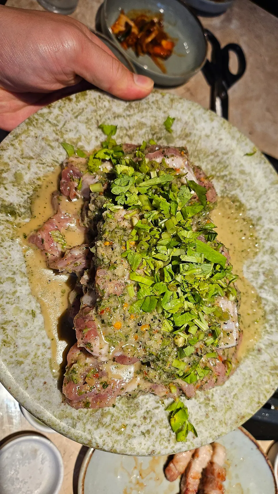 Limited-edition Shrek Galbi in its distinctive green marinade