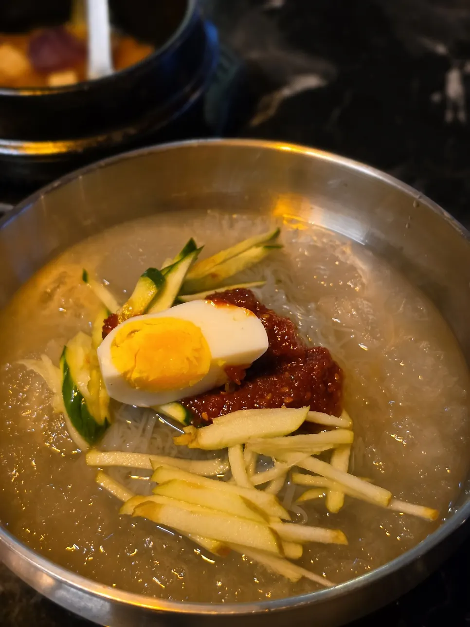 The mul naengmyeon ordered to finish the meal