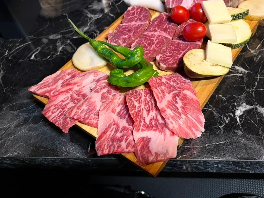 마블링이 들어간 진갈비살