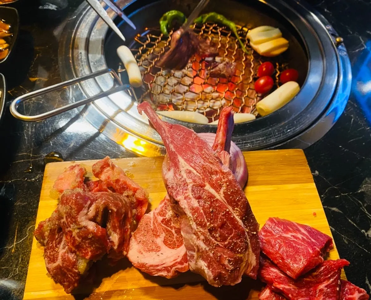 Full spread of the galbi set for two at Yuk Lab Yeouido