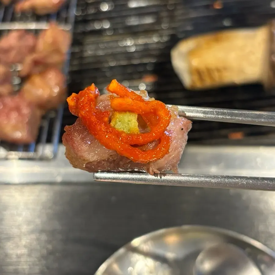 완성된 육성 목살 구이