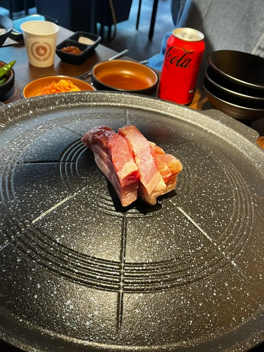 Table set up with the grill