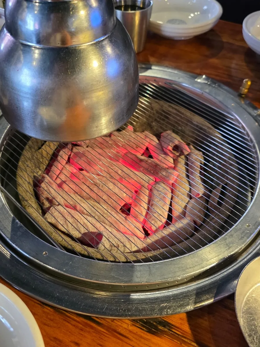 Charcoal prepared at the table