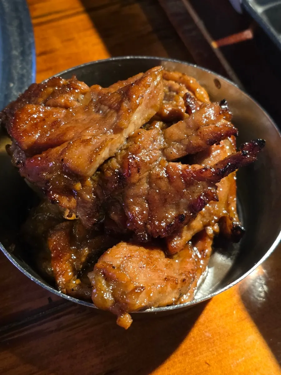 Handmade Korean pork ribs grilling on the plate