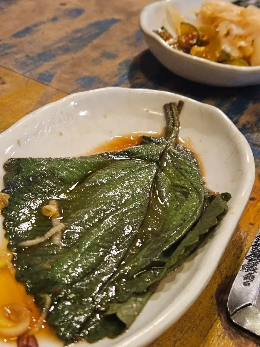 サラダと副菜が並ぶユクトンリョンの食卓