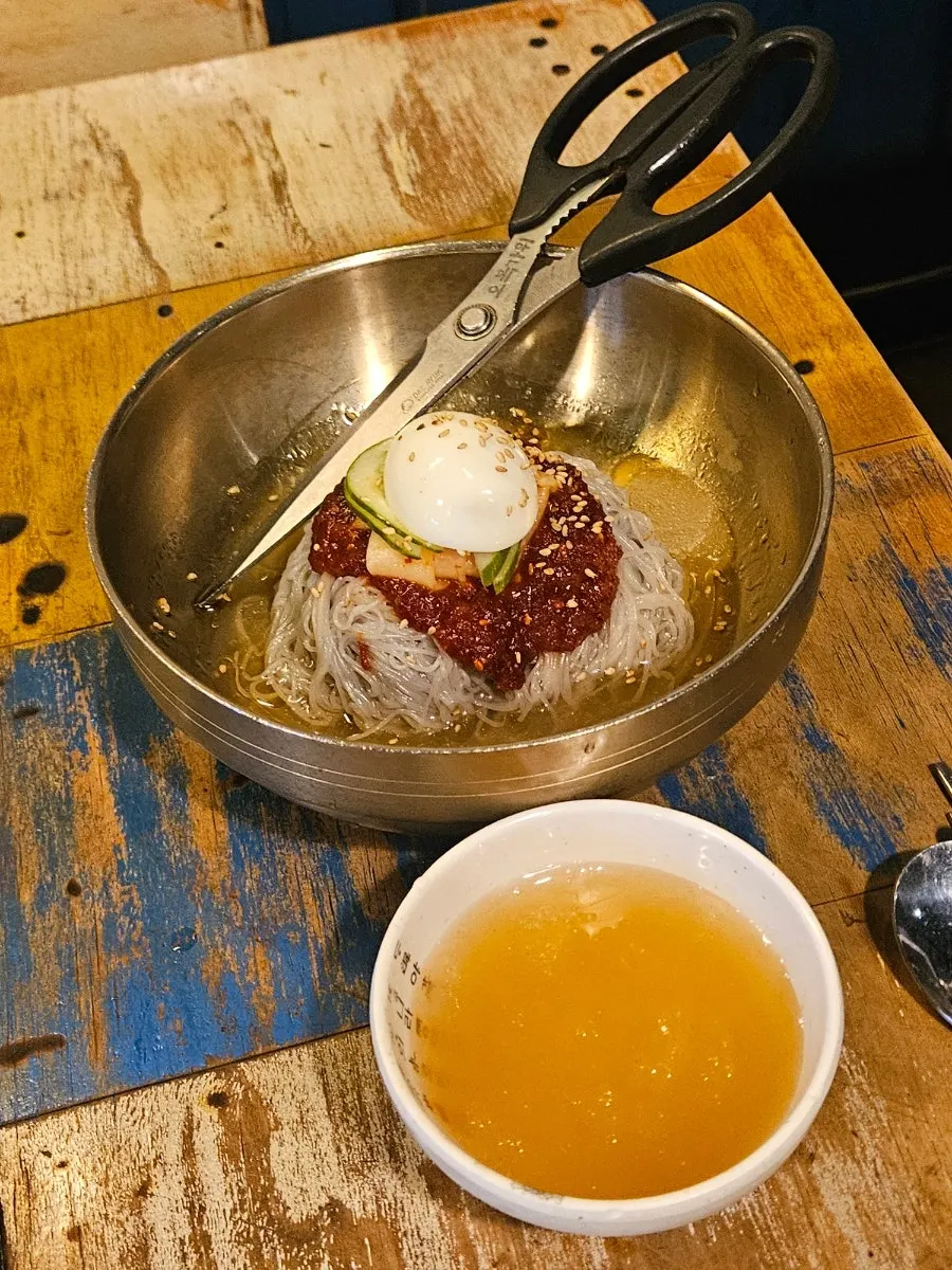 Paju hyangmi rice ordered with yukgyeopsal