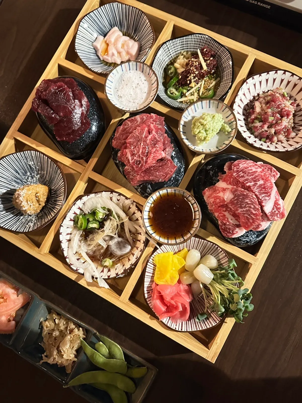 Basic table setting at Yukyeonjeong Gyodong with gim (seaweed)