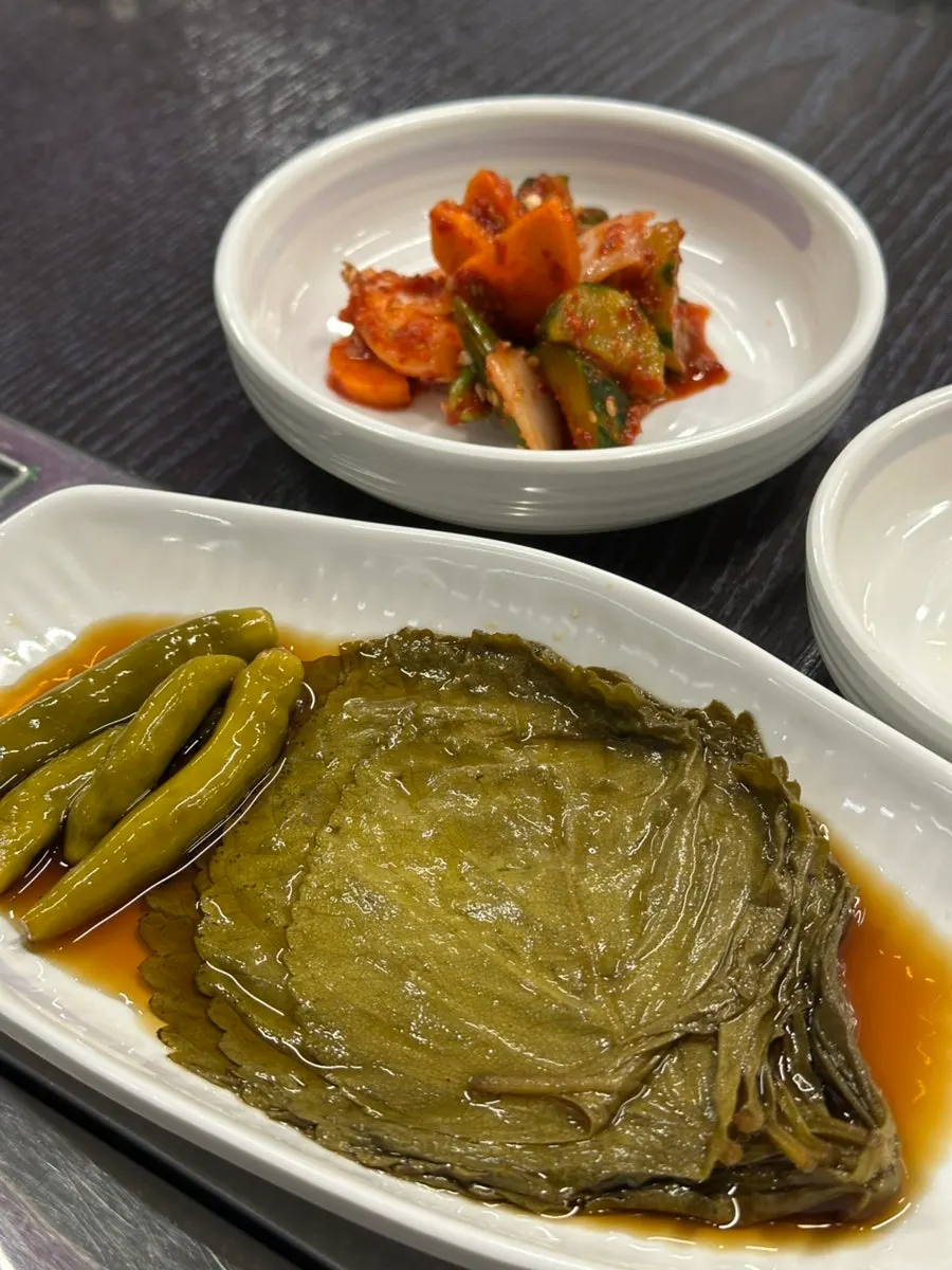 Drink glass paired with the gopchang meal