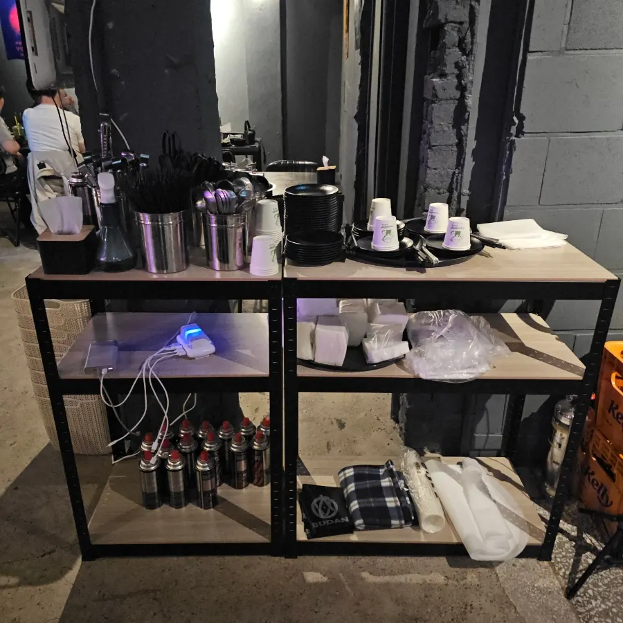 Area with phone charging service and supplies