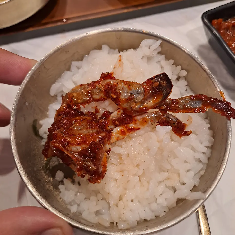 Eating through the variety of side dishes