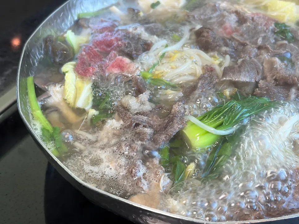 Evenly marbled chuck flap steak for shabu-shabu