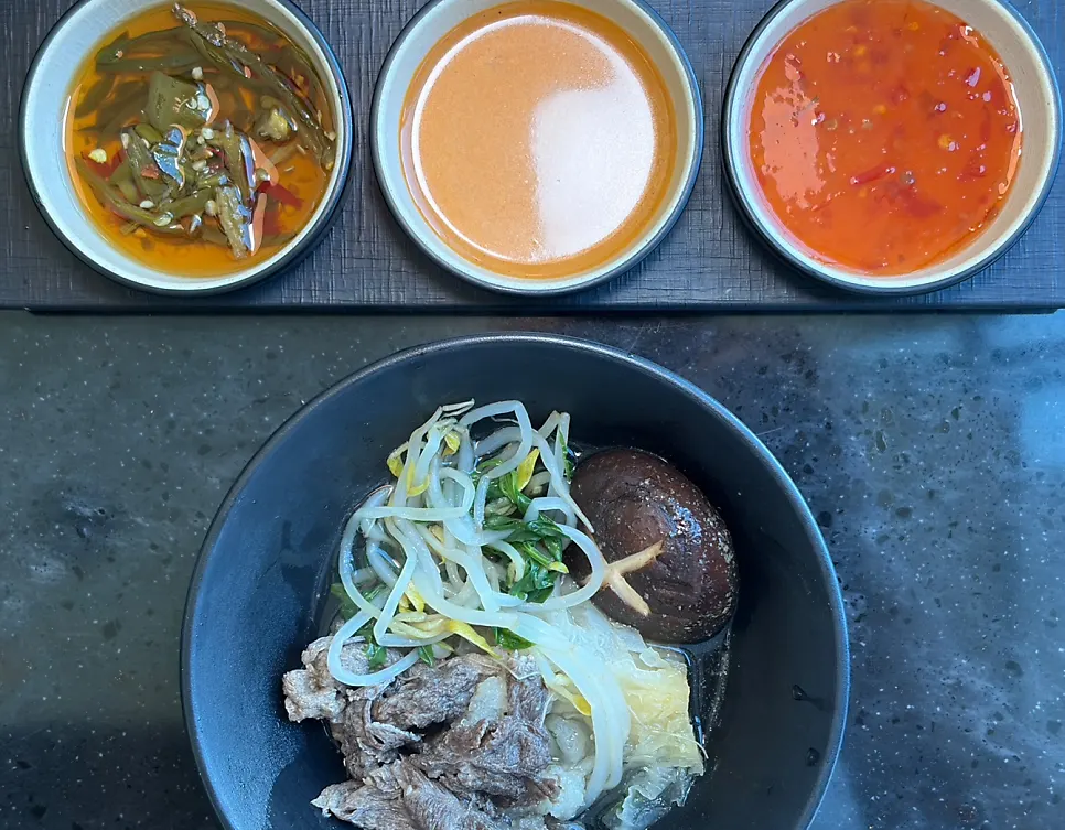 Three types of shabu-shabu dipping sauces
