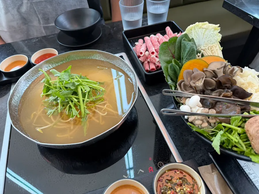 Pot of clear anchovy broth