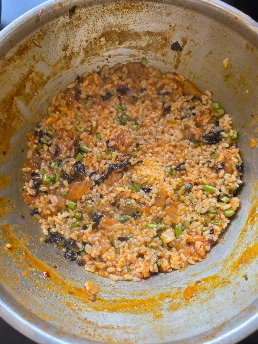 Fried rice eaten to finish the meal