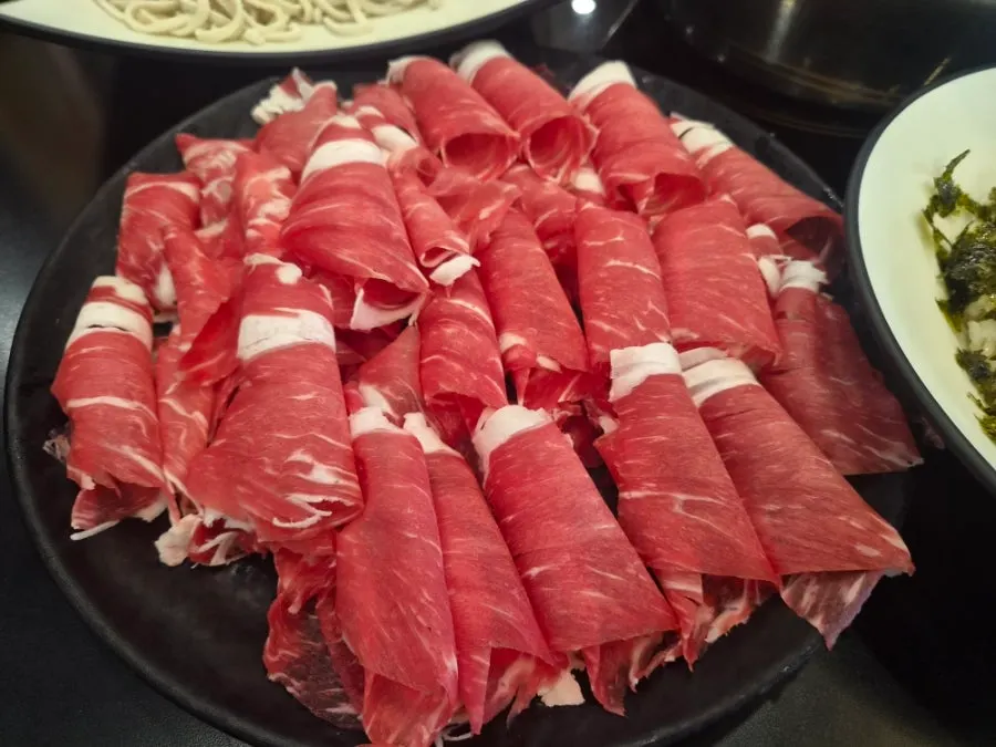 샤브샤브용 고기 접시