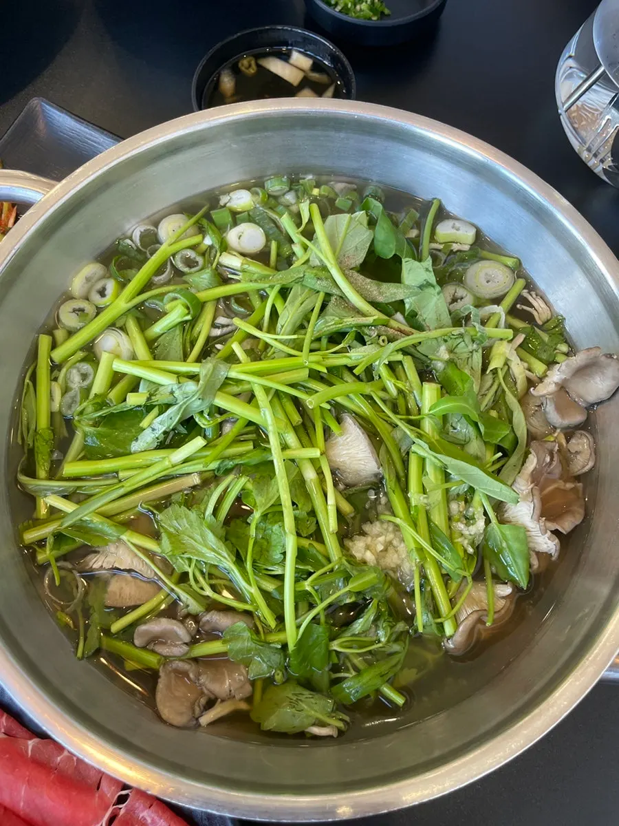 Plate of thinly sliced beef for the shabu