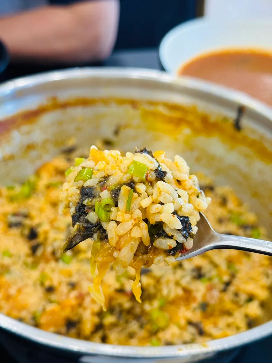 Fried rice made at the end of the meal