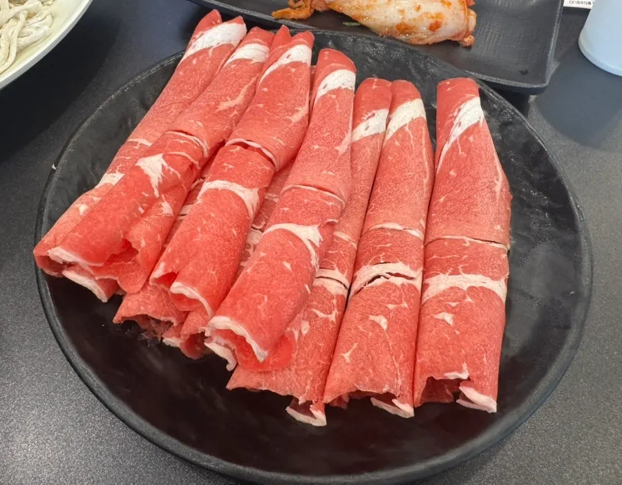 Plate of shabu-shabu meat