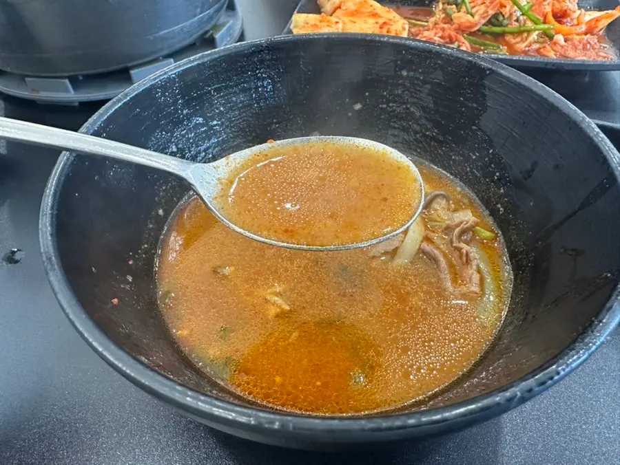 Pot before the kalguksu noodles are added