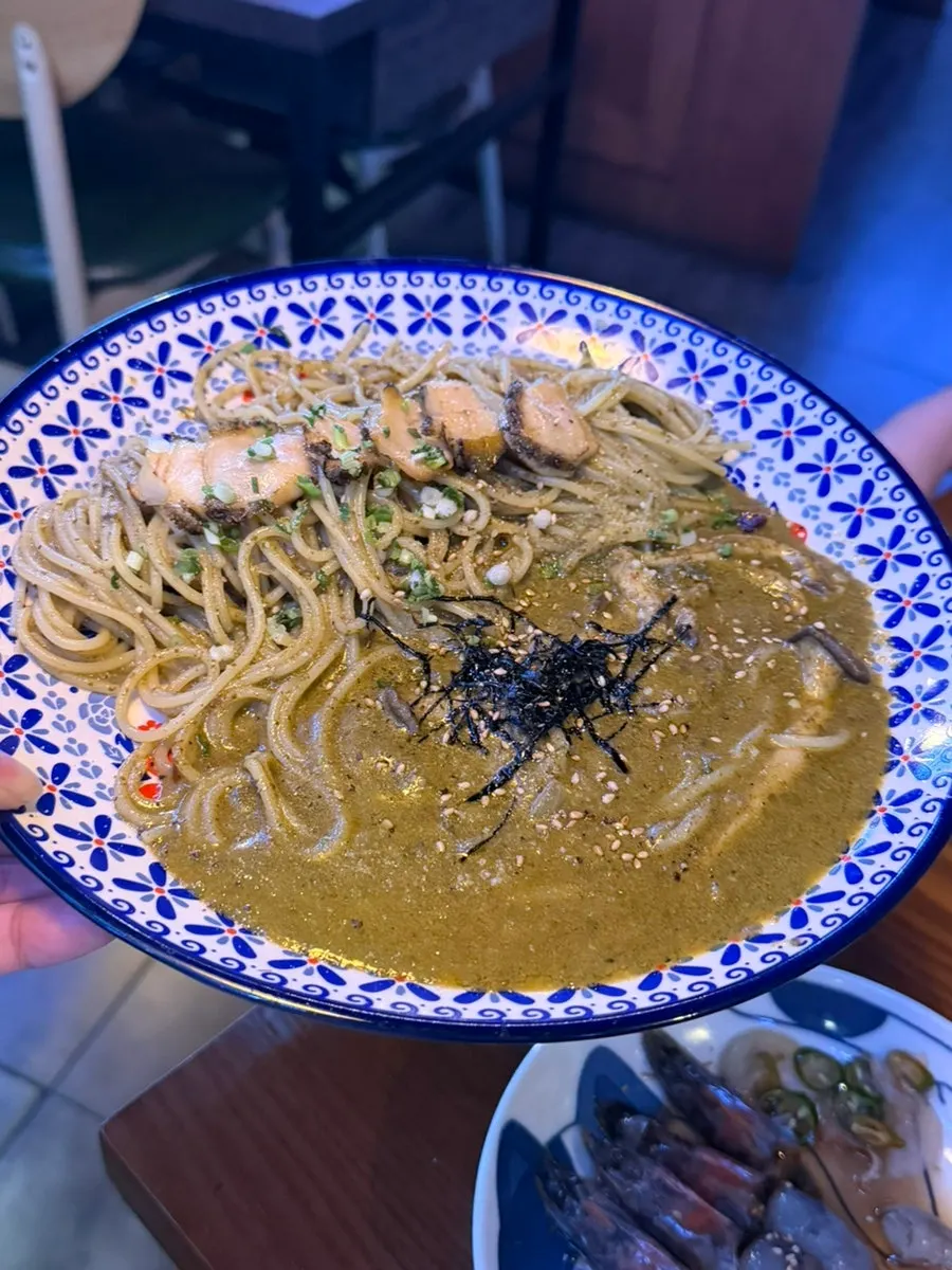 A plate of Yurak's abalone cream pasta