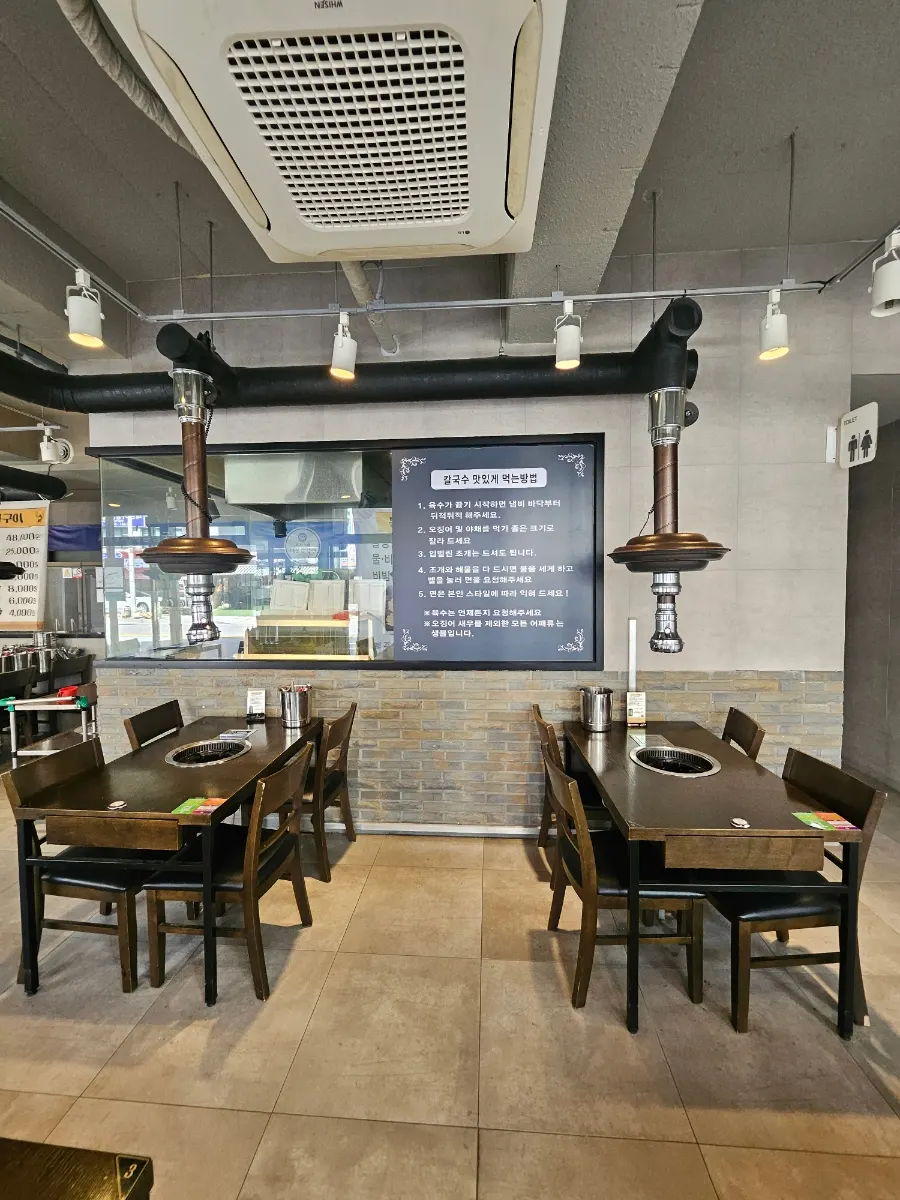 Spaciously arranged restaurant tables