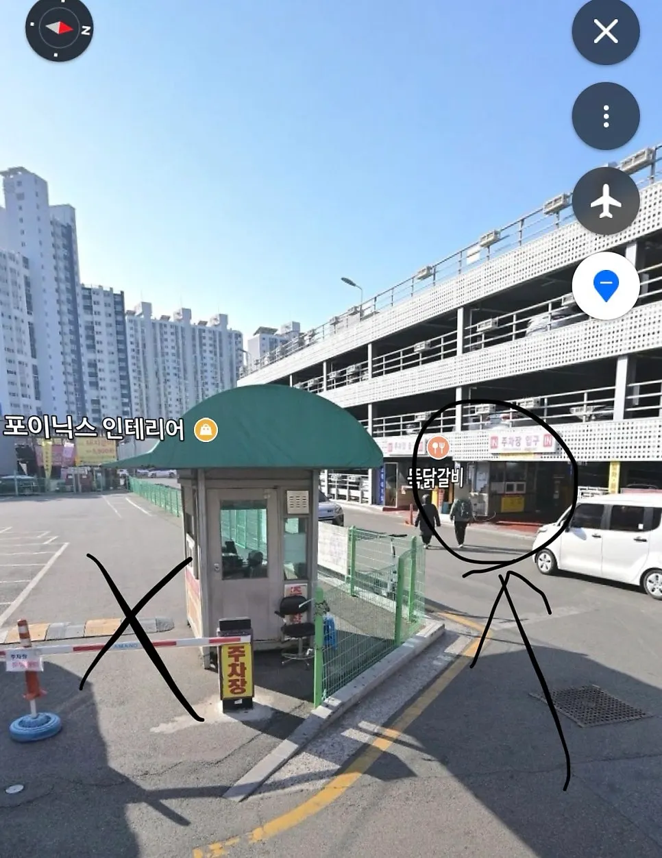 Location of the Jwadong Traditional Market public parking lot and directions