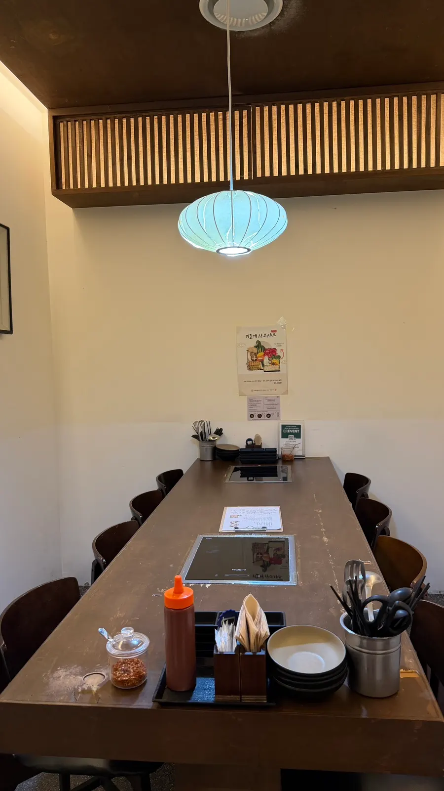 The private group room at the back of the restaurant