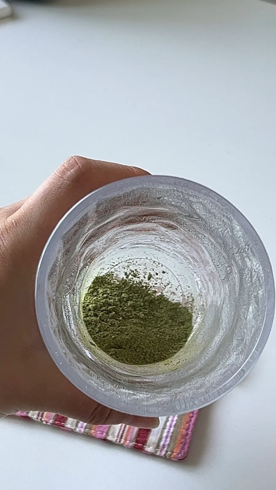 Matcha latte sticks set up for a home café