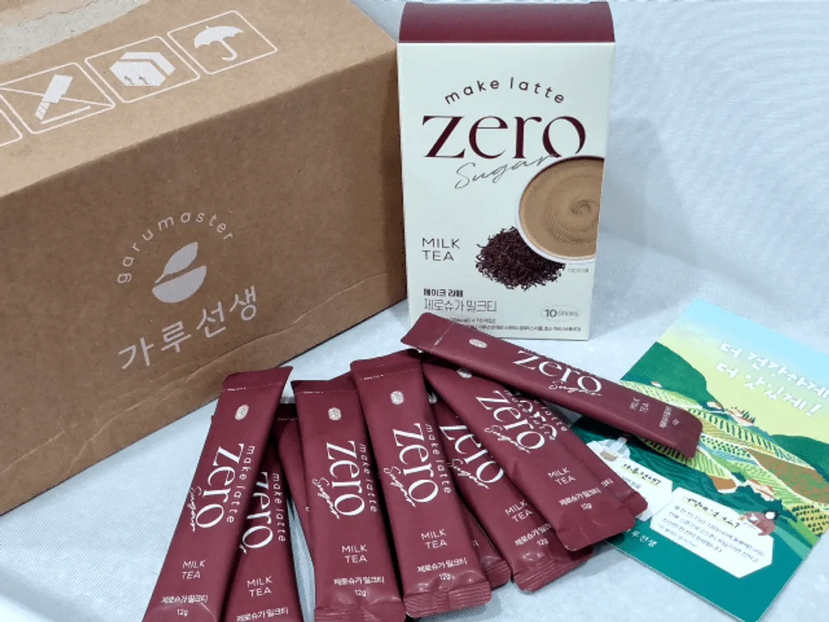 Một ly trà sữa pha từ Garuseonsaeng Seoritae Zero-Sugar Milk Tea