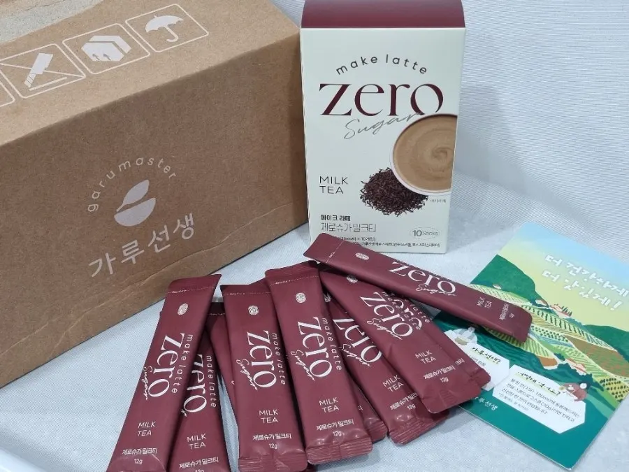 Bao bì sản phẩm Garuseonsaeng Seoritae Zero-Sugar Milk Tea