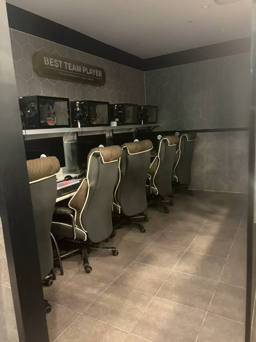 Interior of the team room where multiple people can game together